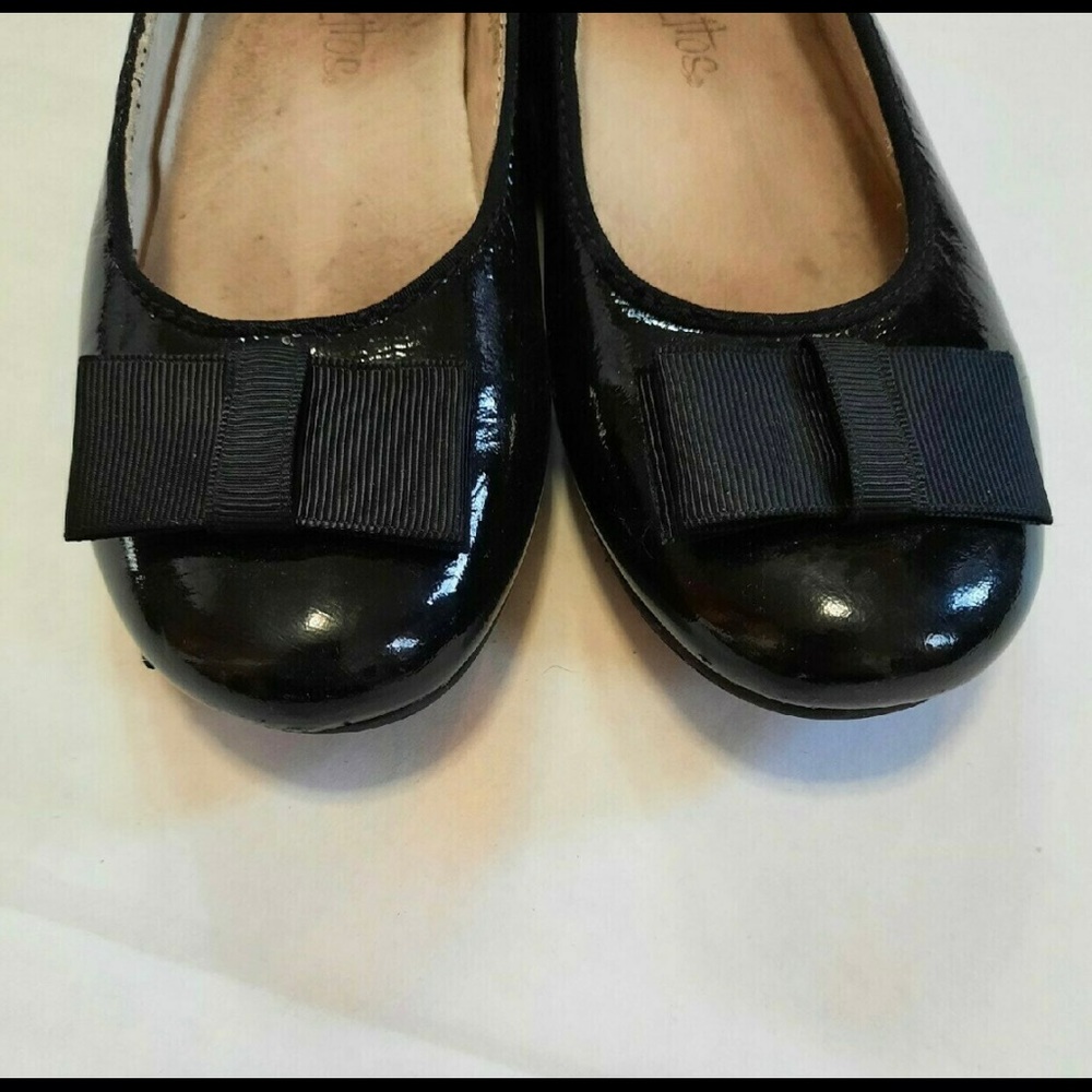 Pazitos Black Leather Flats, Little Kid size 29